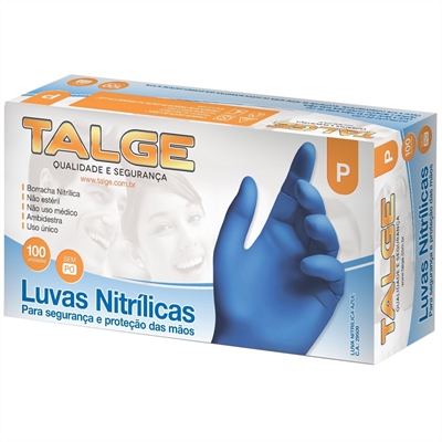 Luva Nitrílica com pó - Talge G azul 